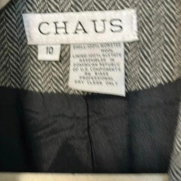 Chaus 100% wool herringbone  double breasted blazer jacket - Picture 2 of 4